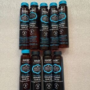 Lot NINE (9) Vials HASK ARGAN OIL REPAIRING HAIR OIL 5/8 oz Each NEW SEALED